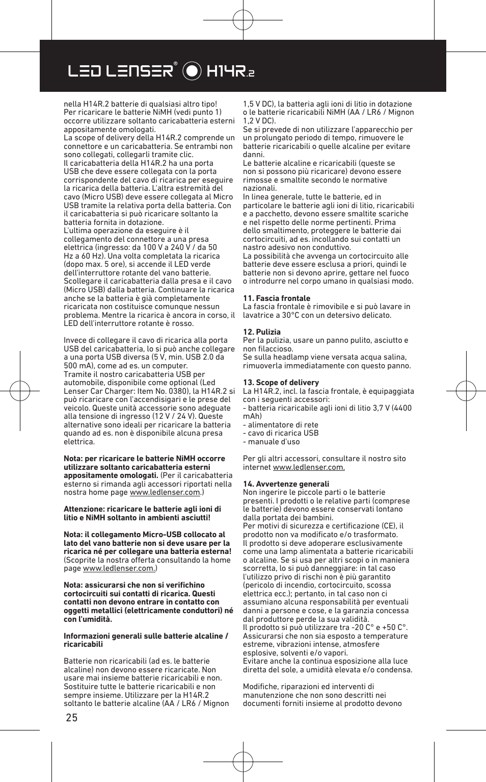 Led lenser® * h14r | LED LENSER H14R.2 User Manual | Page 26 / 53