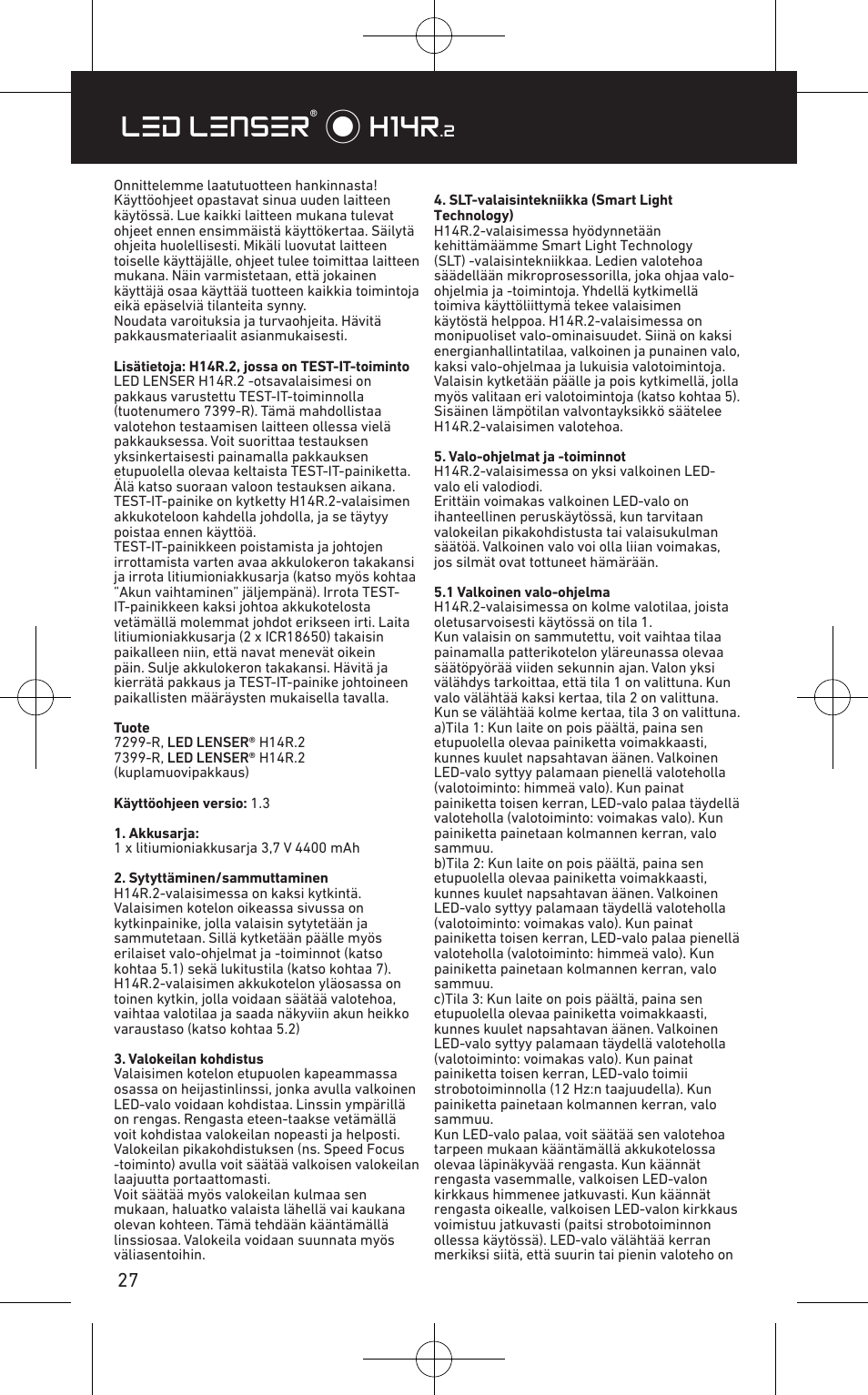 Led lenser® * h14r | LED LENSER H14R.2 User Manual | Page 28 / 53