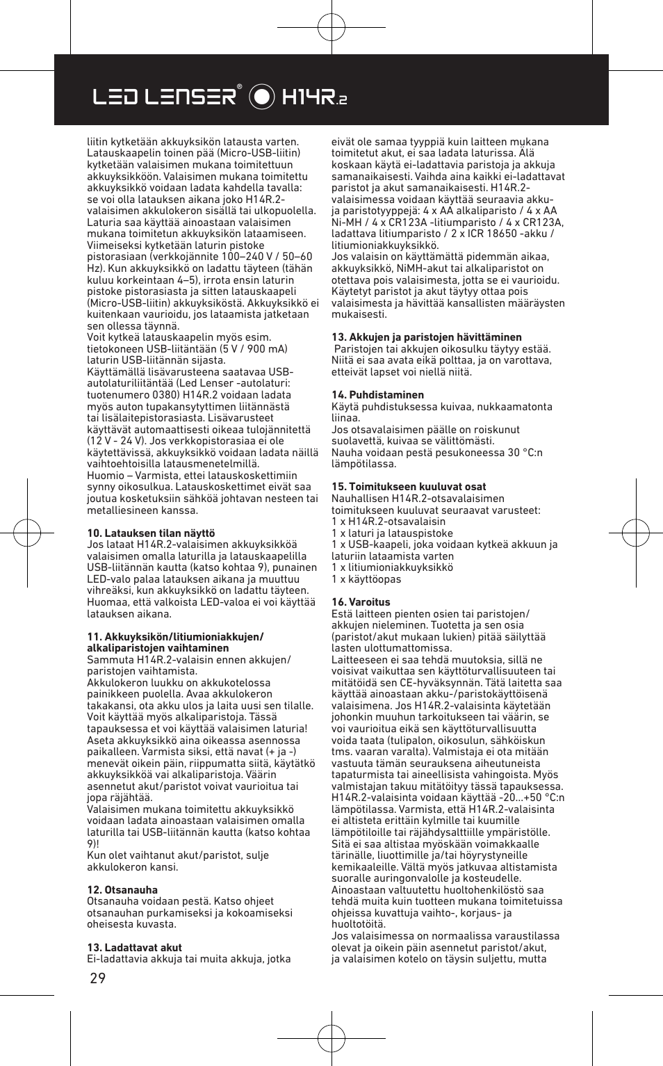 Led lenser® * h14r | LED LENSER H14R.2 User Manual | Page 30 / 53