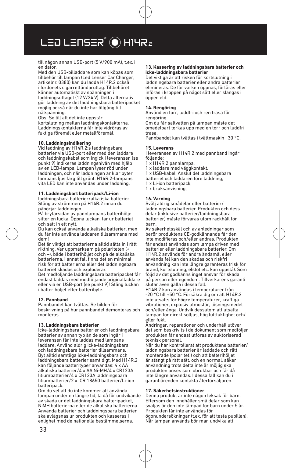 Led lenser® * h14r | LED LENSER H14R.2 User Manual | Page 34 / 53