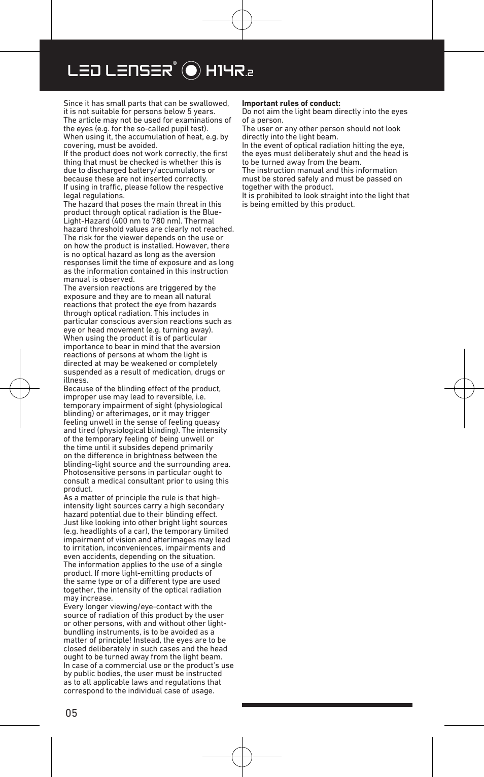 Led lenser® * h14r | LED LENSER H14R.2 User Manual | Page 6 / 53
