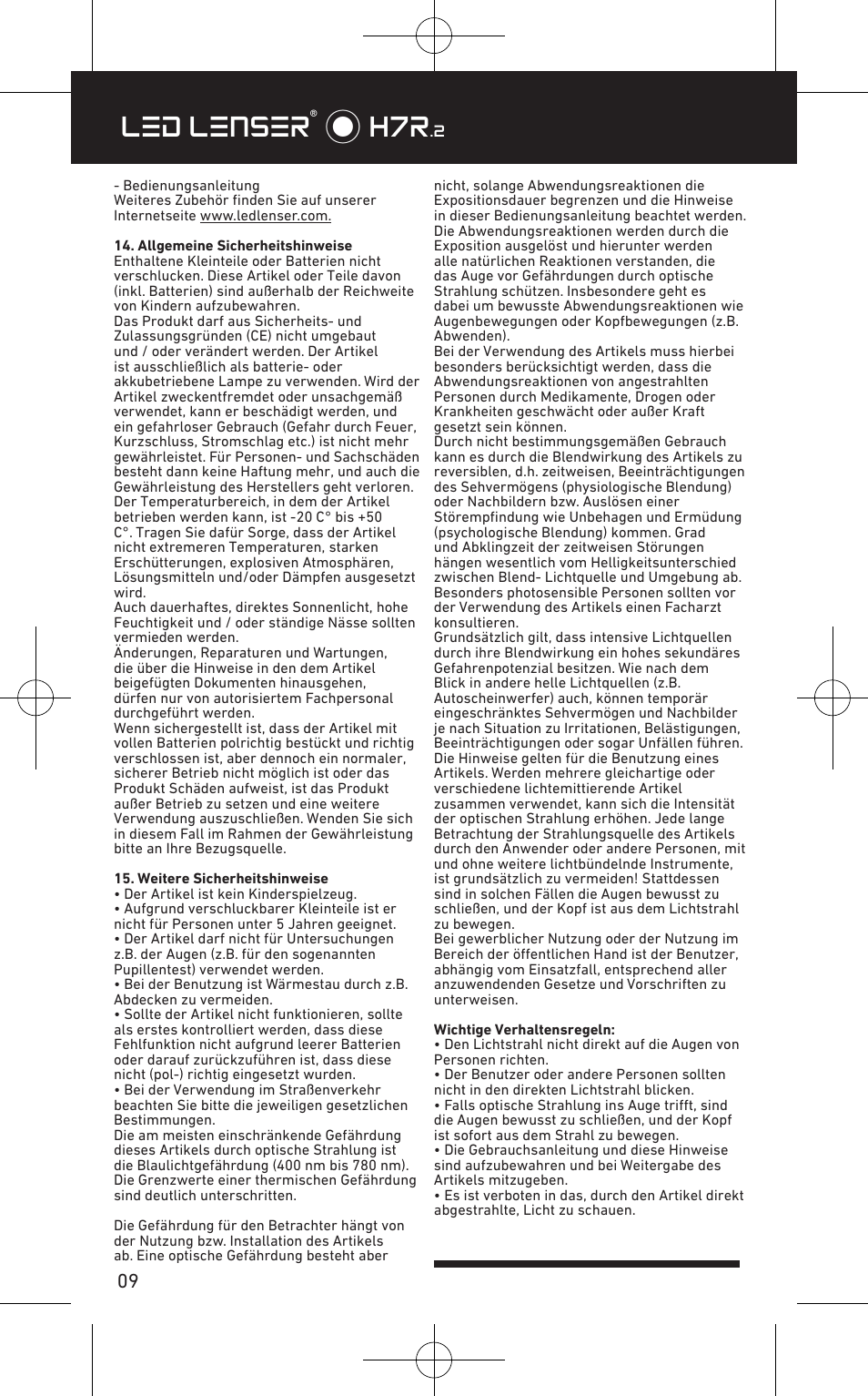 Led lenser® * h7r | LED LENSER H7R.2 User Manual | Page 10 / 50