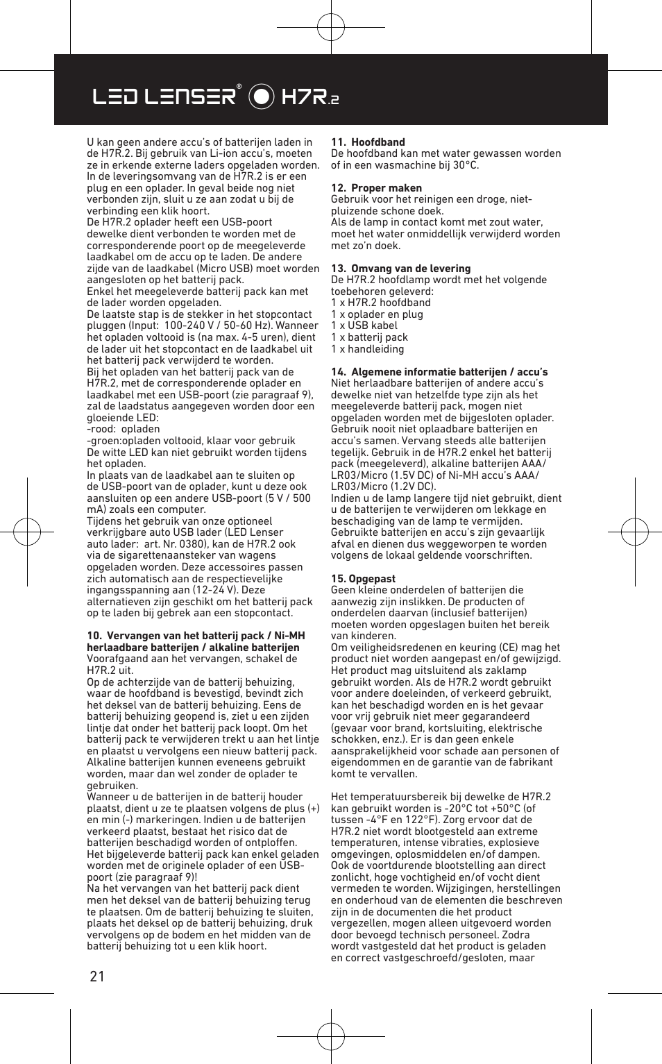 Led lenser® * h7r | LED LENSER H7R.2 User Manual | Page 22 / 50