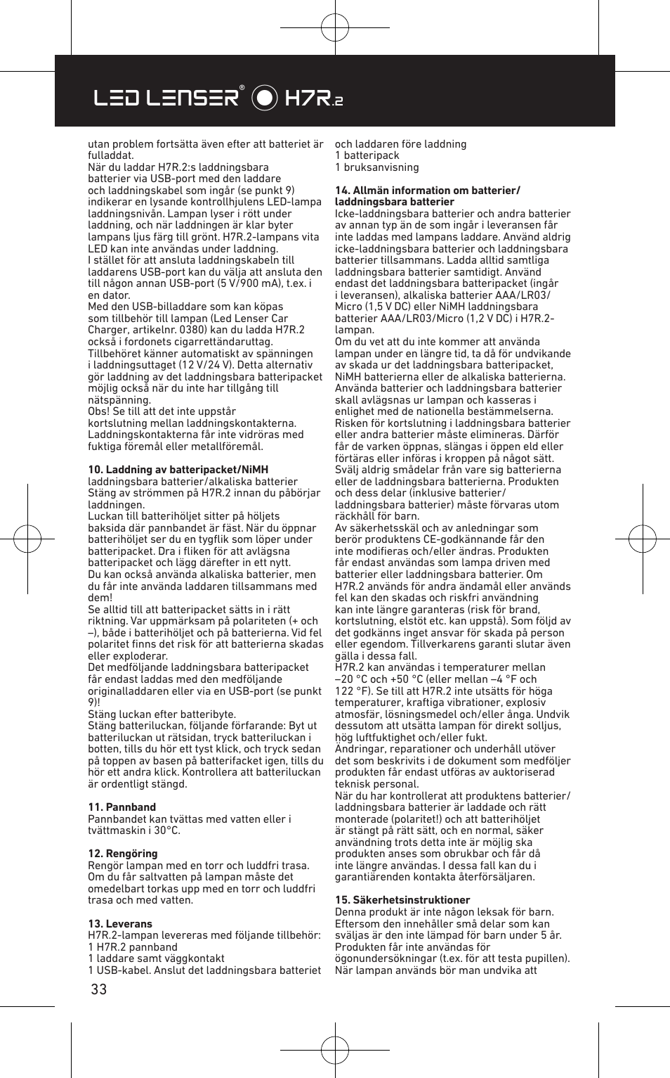 Led lenser® * h7r | LED LENSER H7R.2 User Manual | Page 34 / 50