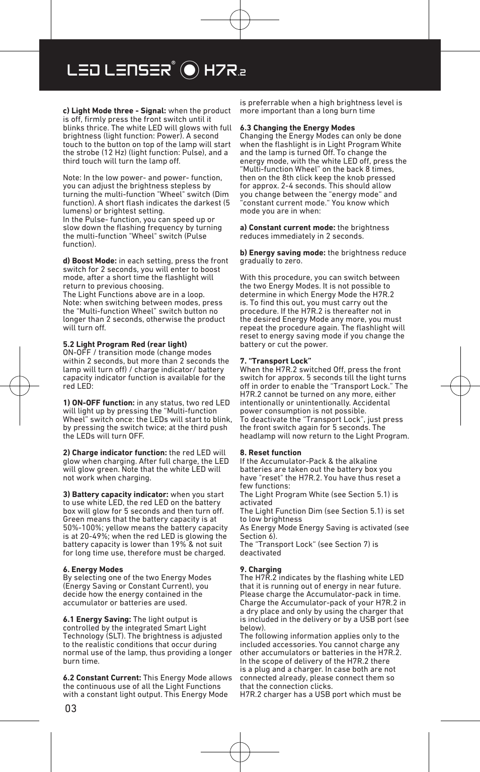 Led lenser® * h7r | LED LENSER H7R.2 User Manual | Page 4 / 50