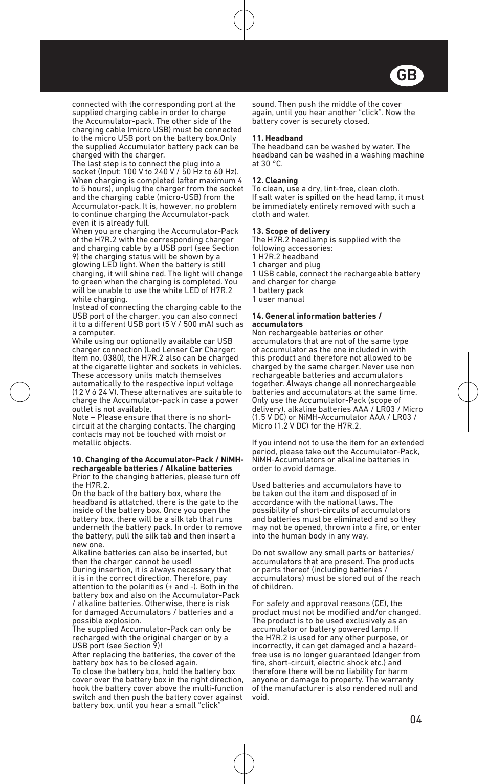 LED LENSER H7R.2 User Manual | Page 5 / 50