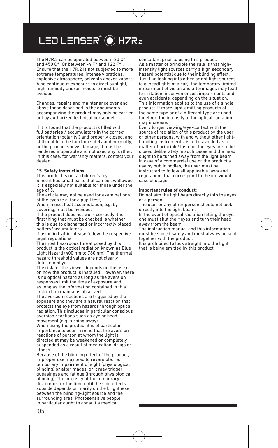 Led lenser® * h7r | LED LENSER H7R.2 User Manual | Page 6 / 50
