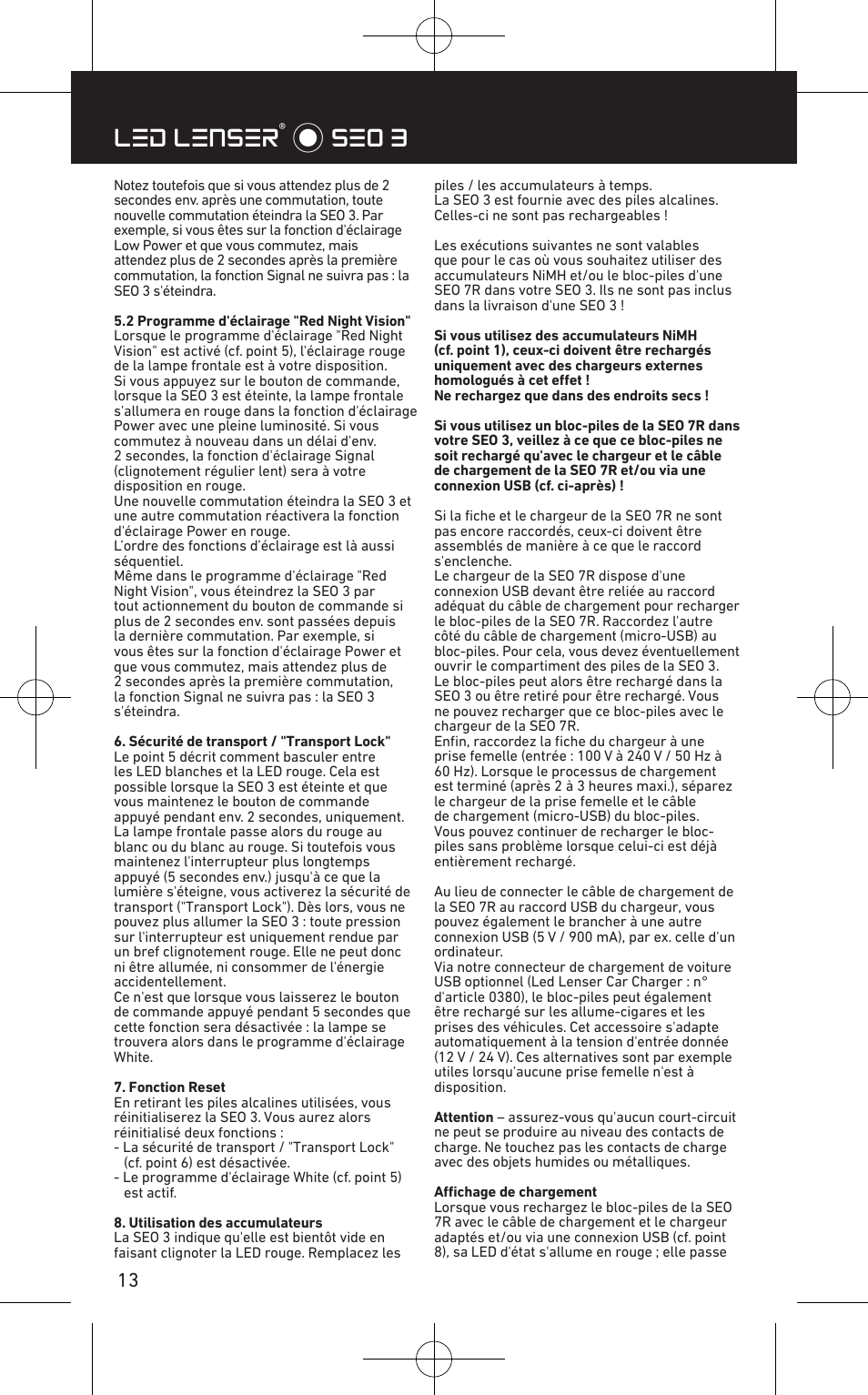Led lenser® * seo 3 | LED LENSER SEO™ 3 User Manual | Page 14 / 36