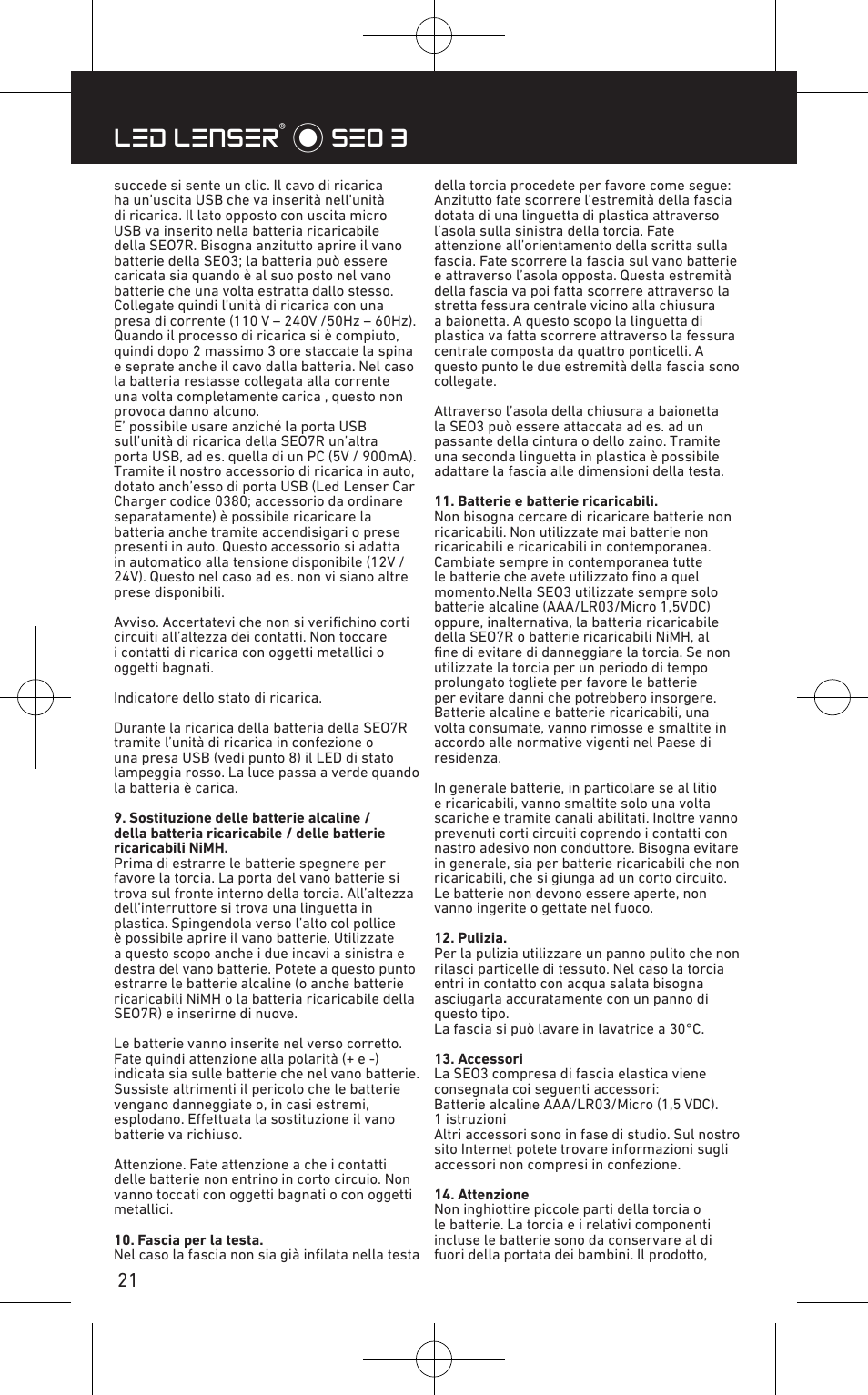 Led lenser® * seo 3 | LED LENSER SEO™ 3 User Manual | Page 22 / 36