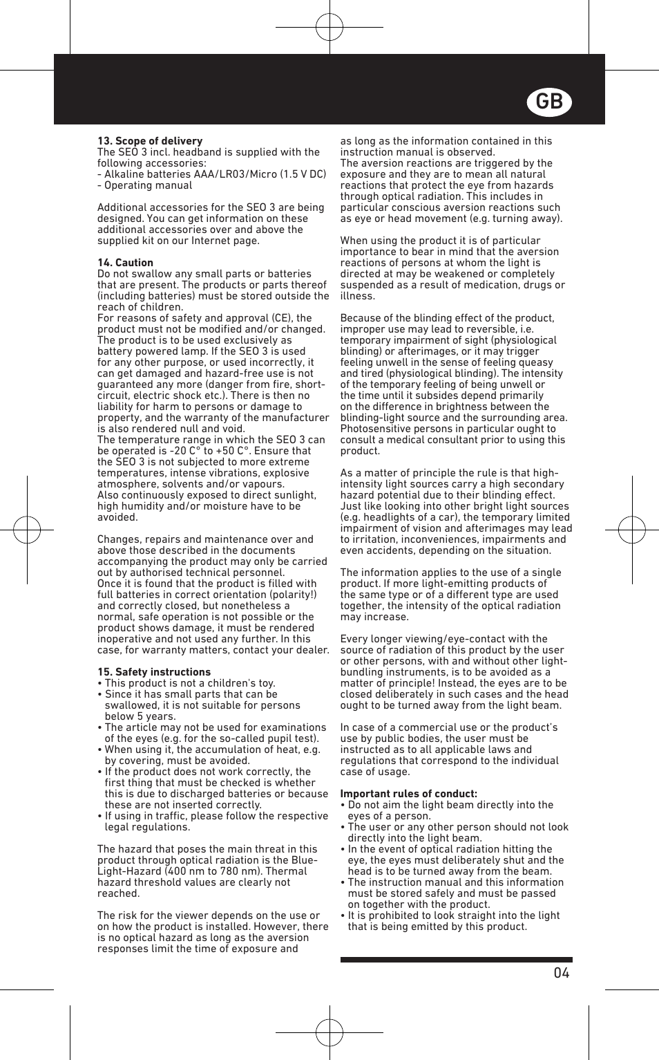 LED LENSER SEO™ 3 User Manual | Page 5 / 36