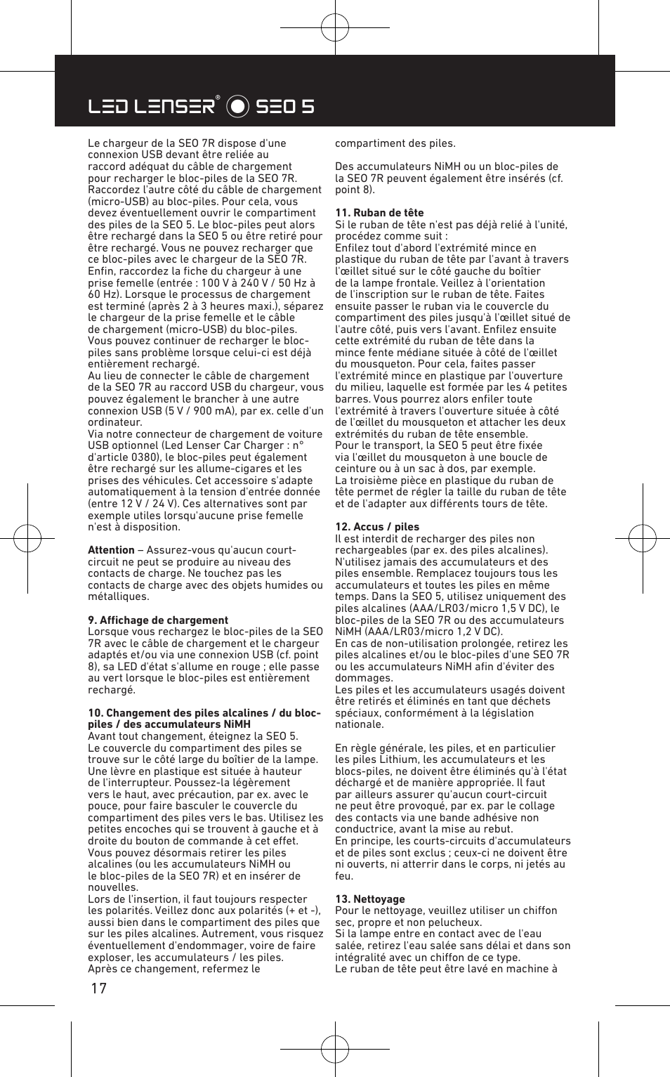 Led lenser® * seo 5 | LED LENSER SEO™ 5 User Manual | Page 18 / 44