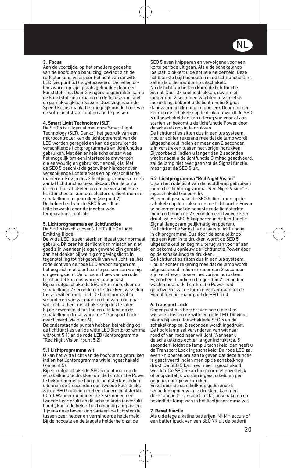 LED LENSER SEO™ 5 User Manual | Page 21 / 44
