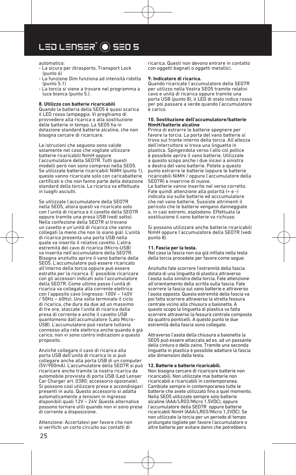 Led lenser® * seo 5 | LED LENSER SEO™ 5 User Manual | Page 26 / 44