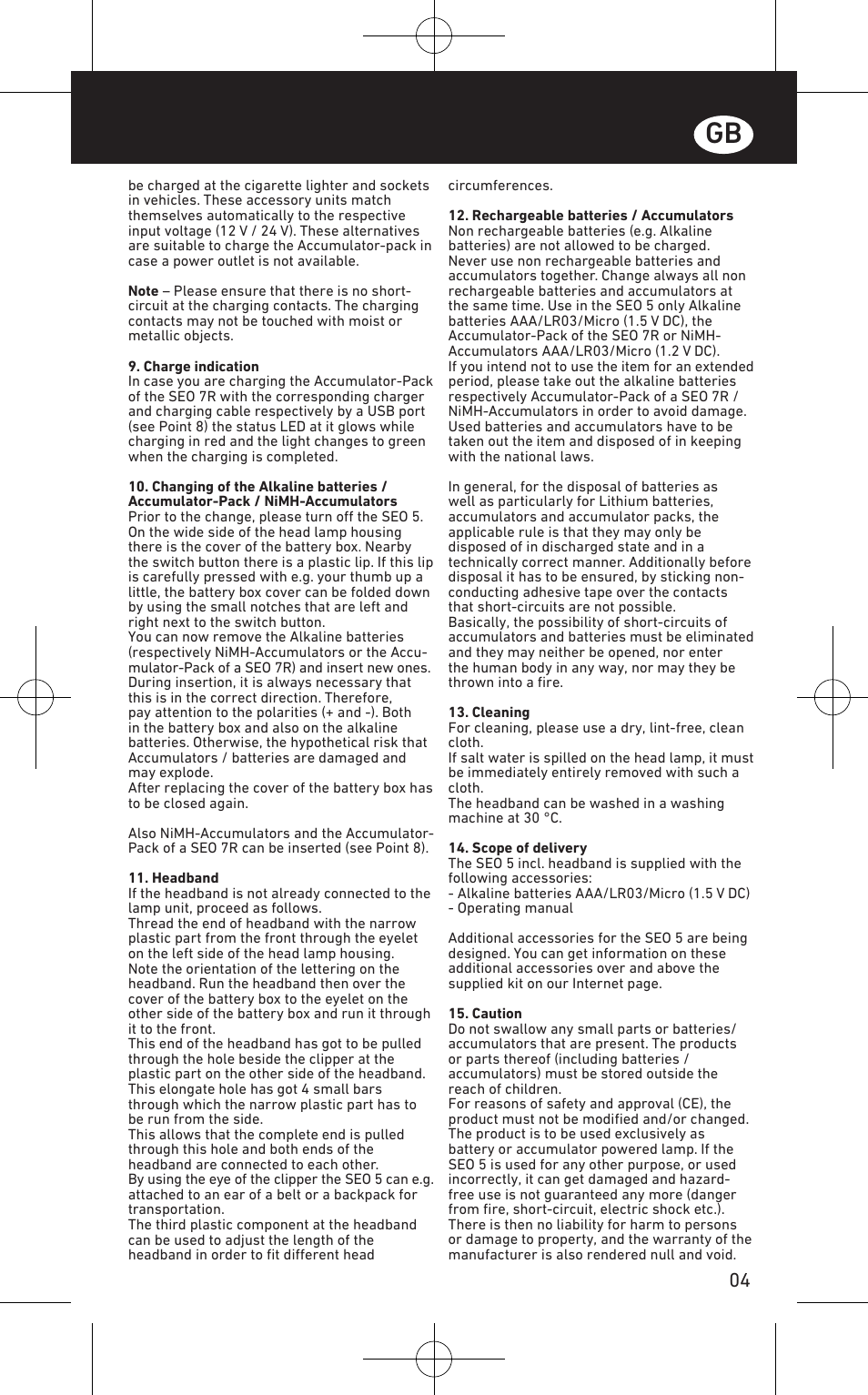 LED LENSER SEO™ 5 User Manual | Page 5 / 44