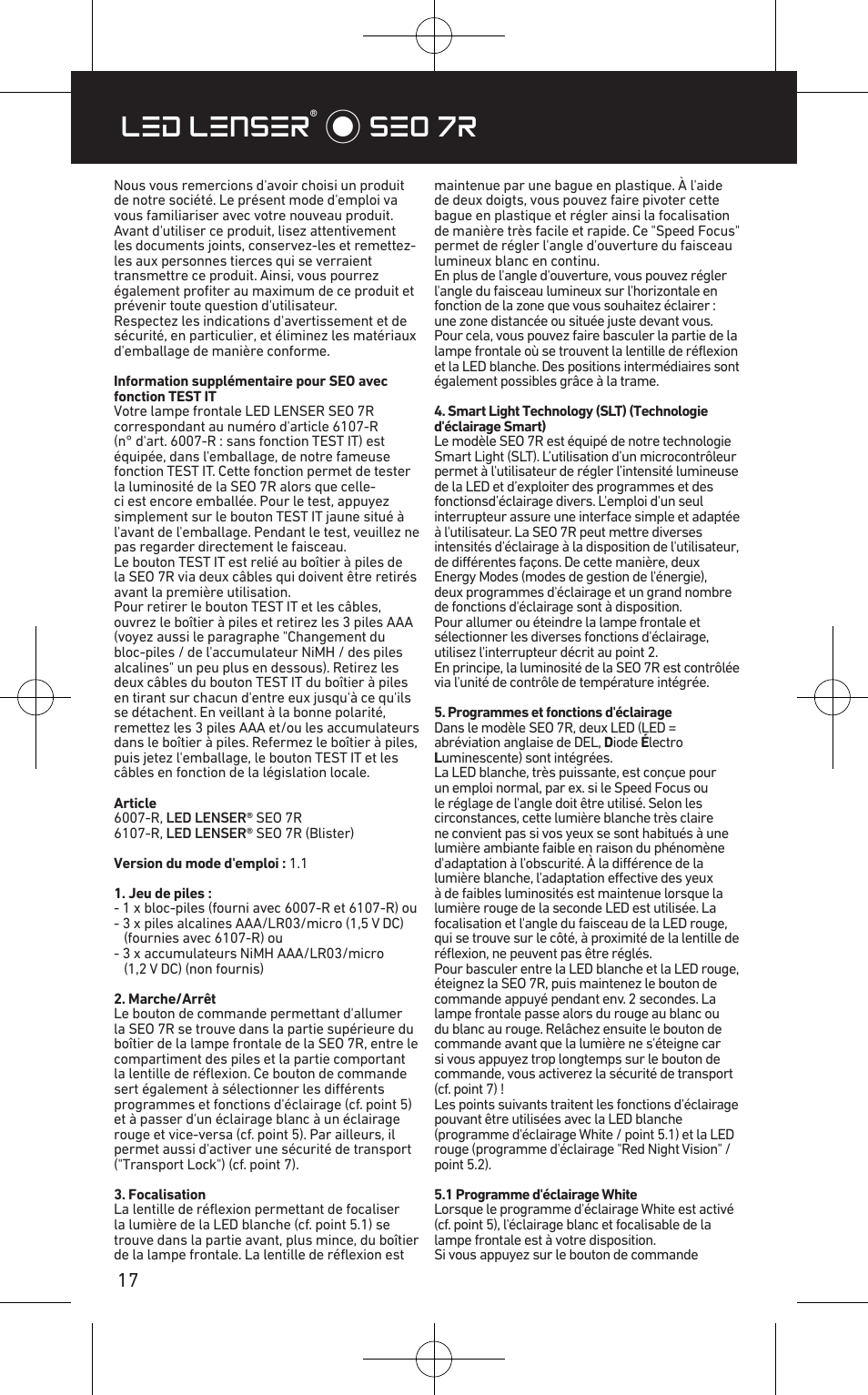 Led lenser® * seo 7r | LED LENSER SEO™ 7R User Manual | Page 18 / 56