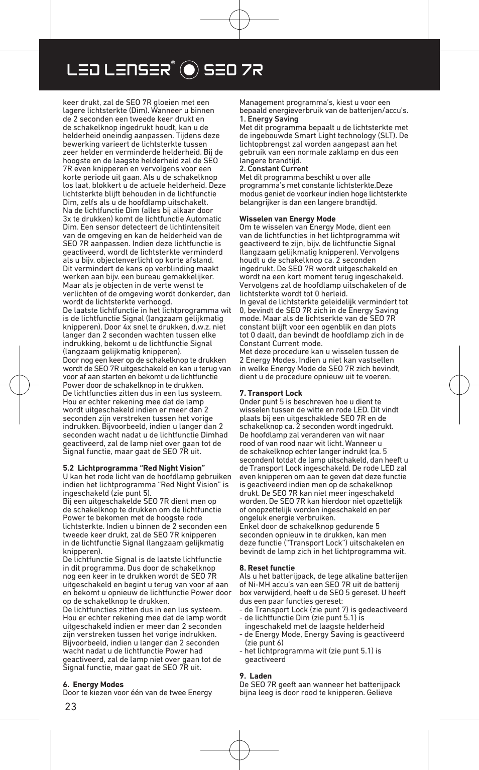 Led lenser® * seo 7r | LED LENSER SEO™ 7R User Manual | Page 24 / 56