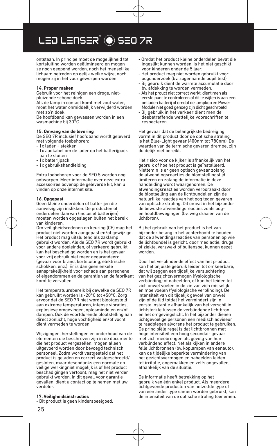 Led lenser® * seo 7r | LED LENSER SEO™ 7R User Manual | Page 26 / 56