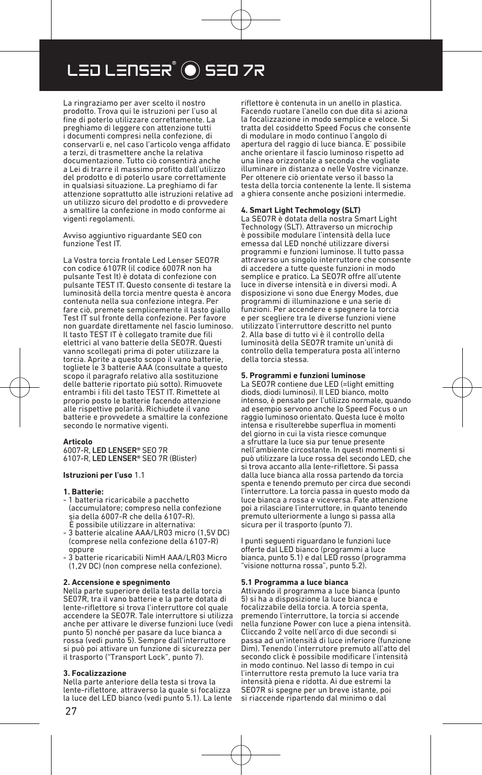 Led lenser® * seo 7r | LED LENSER SEO™ 7R User Manual | Page 28 / 56
