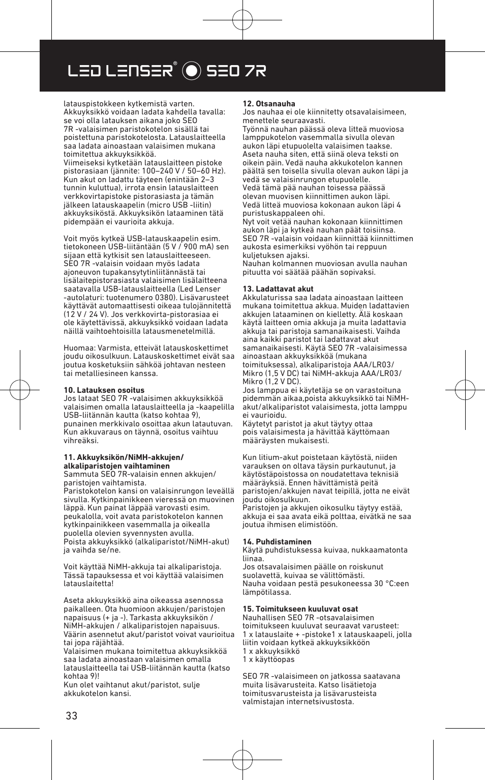 Led lenser® * seo 7r | LED LENSER SEO™ 7R User Manual | Page 34 / 56