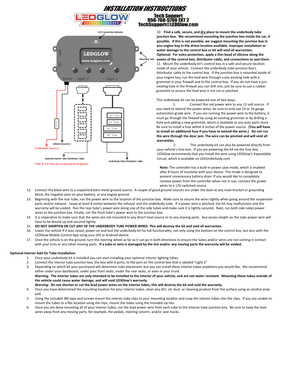 LEDGlow Million Color SMD LED Underbody Lighting Kit with Bluetooth Connectivity User Manual | Page 3 / 8