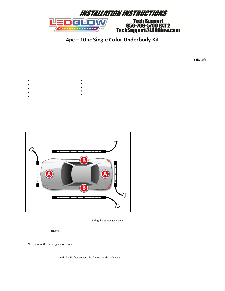 LEDGlow 4pc.-10pc. Single Color Wireless LED Underbody Kit User Manual | 4 pages