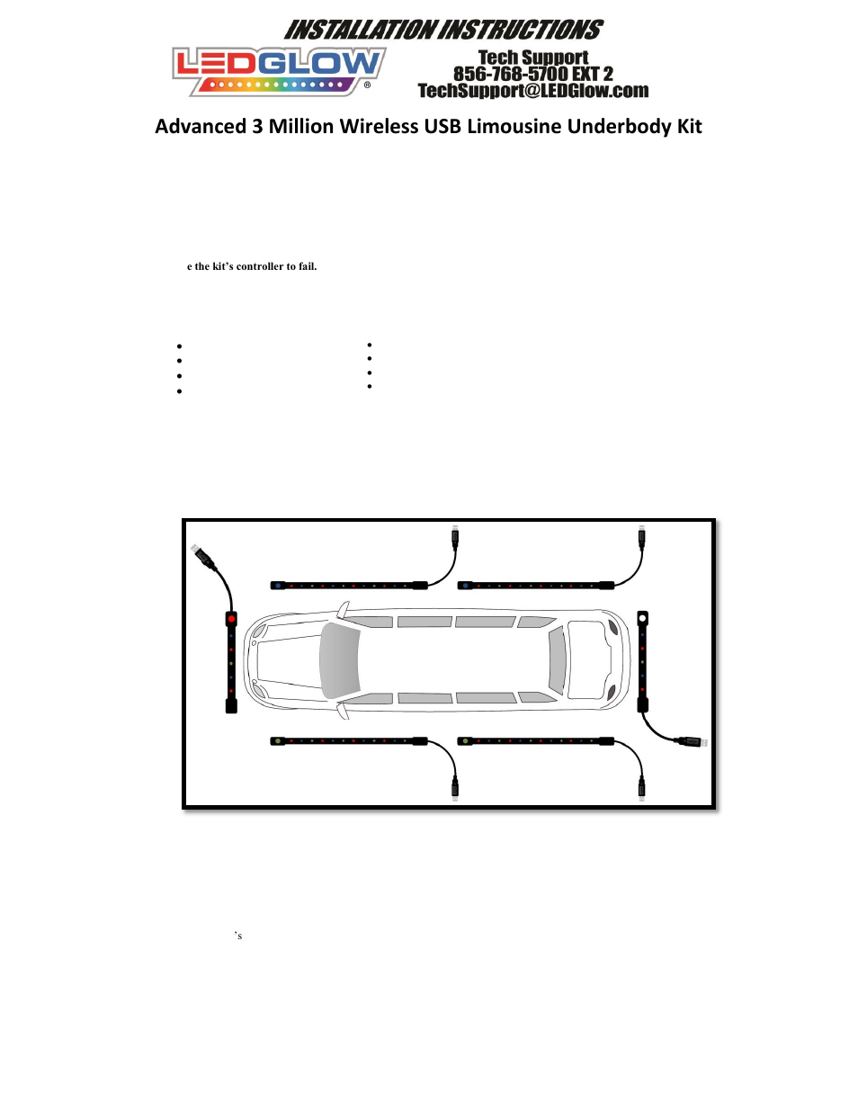 LEDGlow Advanced 3 Million Limousine LED Underbody Kit User Manual | 6 pages