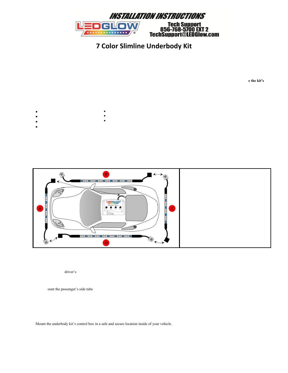 LEDGlow 7 Color Slimline LED Underbody Kit User Manual | 3 pages