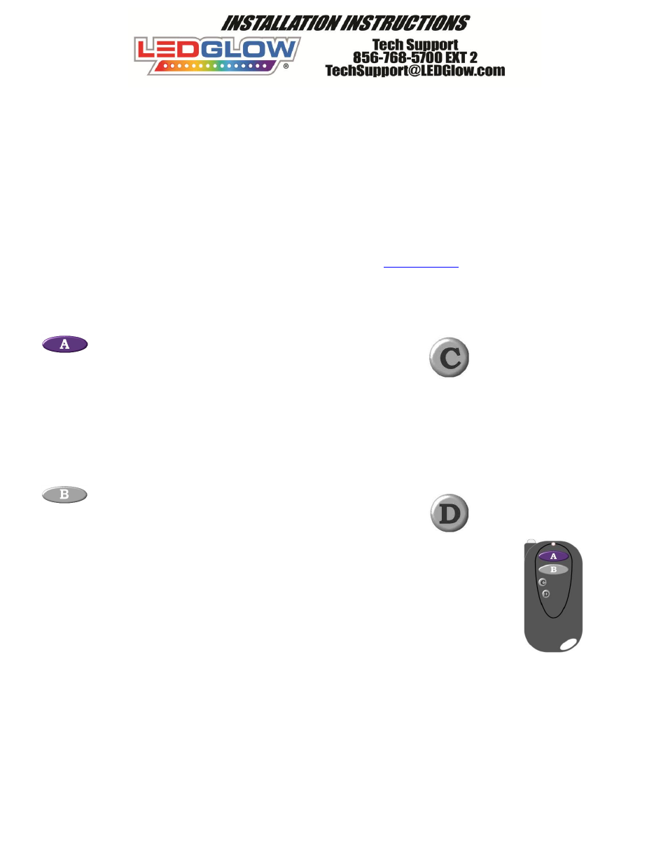 Using the control box & 4 button wireless remote | LEDGlow 7 Color Slimline Truck LED Underbody Kit User Manual | Page 3 / 4