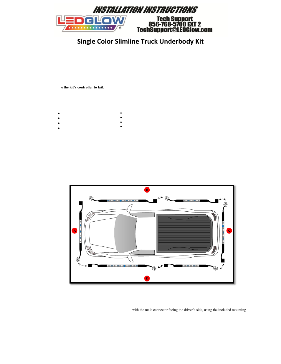 LEDGlow Single Color Slimline Truck LED Underbody Kit User Manual | 3 pages