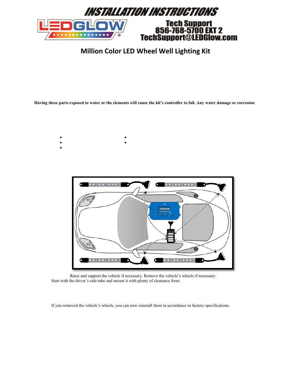 LEDGlow Million Color LED Wheel Well Kit User Manual | 3 pages
