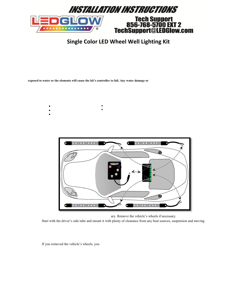 LEDGlow Single Color LED Wheel Well Kit User Manual | 3 pages