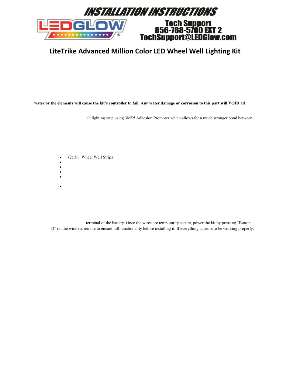 LEDGlow LiteTrike Advanced Million Color Wheel Well Kit User Manual | 3 pages