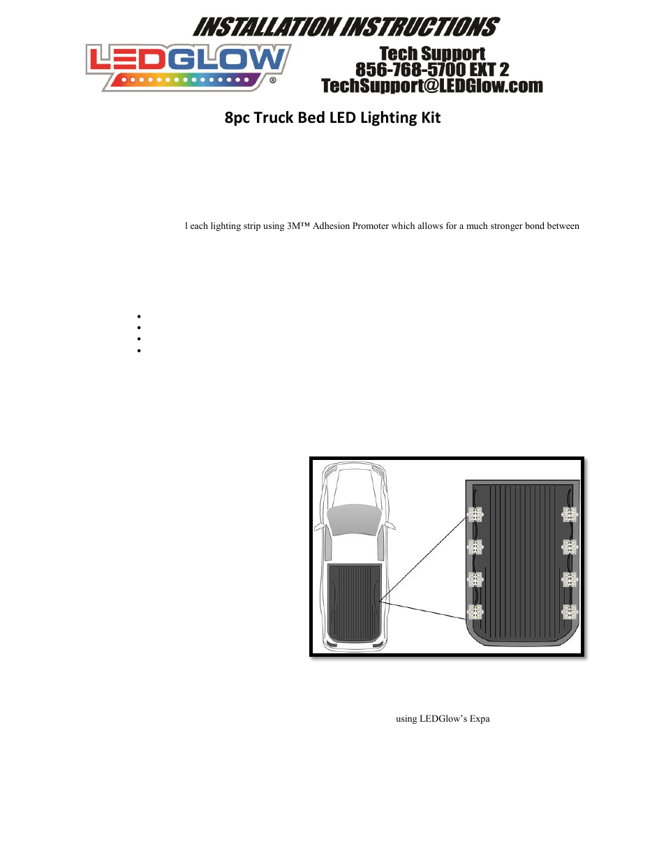 LEDGlow 8pc Truck Bed Lighting Kit User Manual | 3 pages