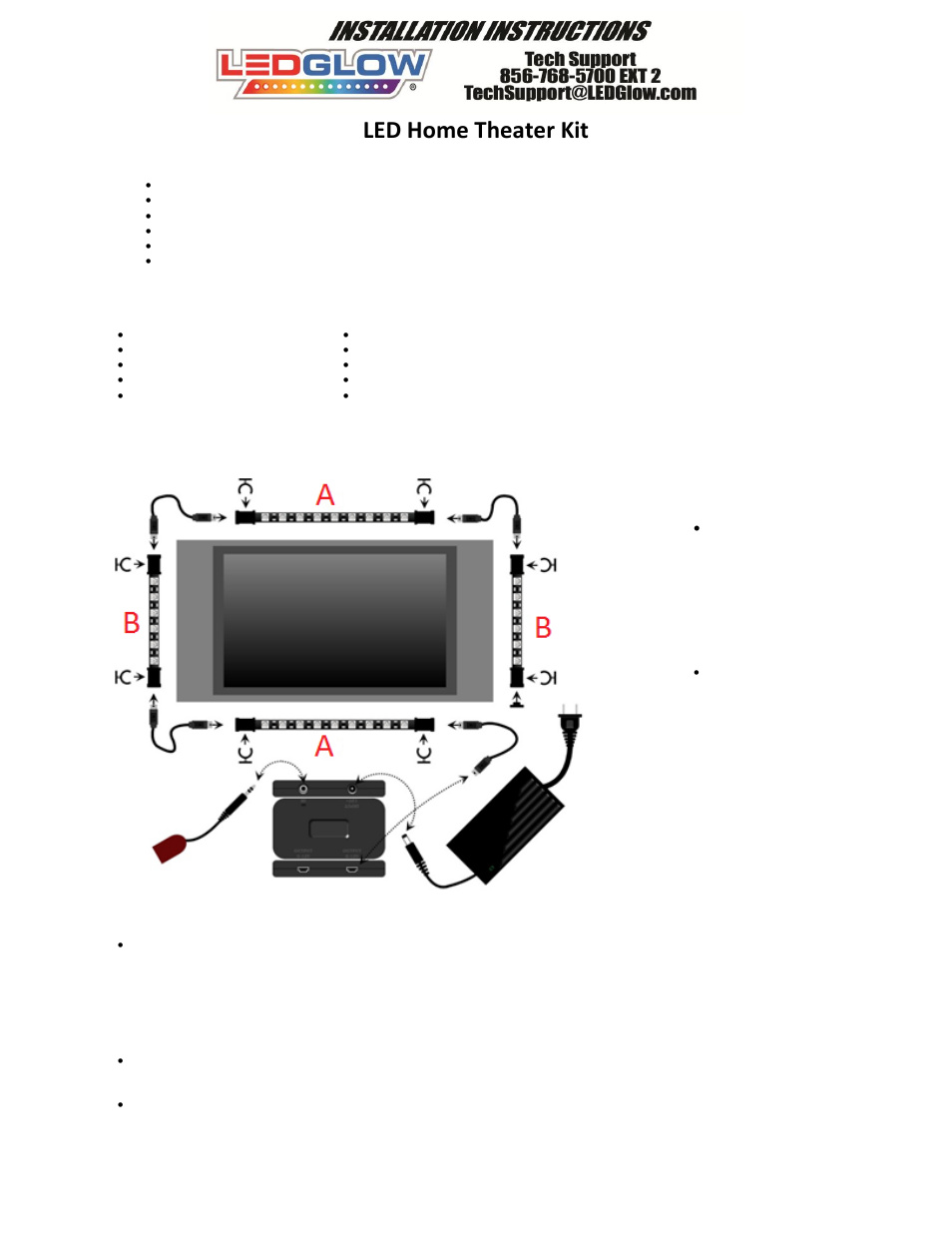 LEDGlow Home Theater Kit User Manual | 3 pages