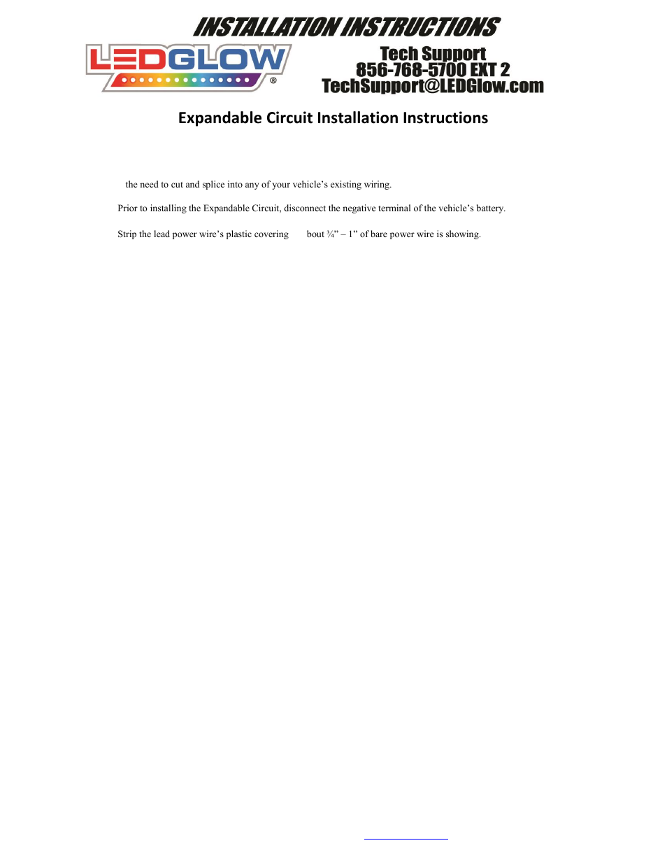 LEDGlow Expandable Circuit User Manual | 1 page
