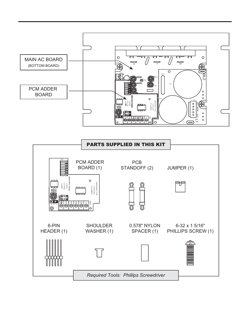 Pcm adder board, Bottom board) | LEESON FHP Series Chassis Mount Variable Speed Drives User Manual | Page 21 / 76