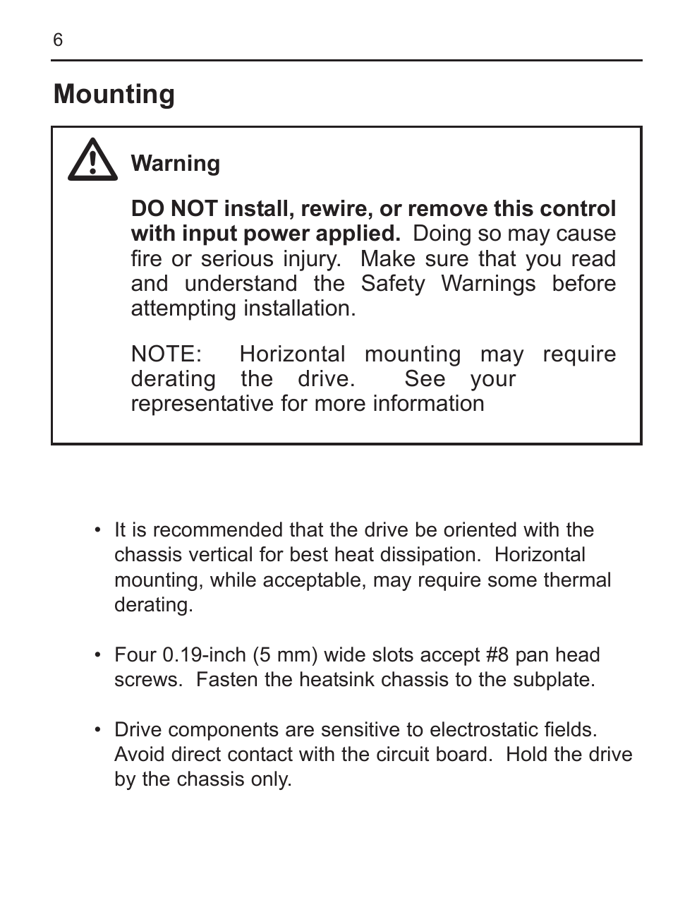 Mounting | LEESON FHP Series NEMA 4x Variable Speed Drive User Manual | Page 15 / 67