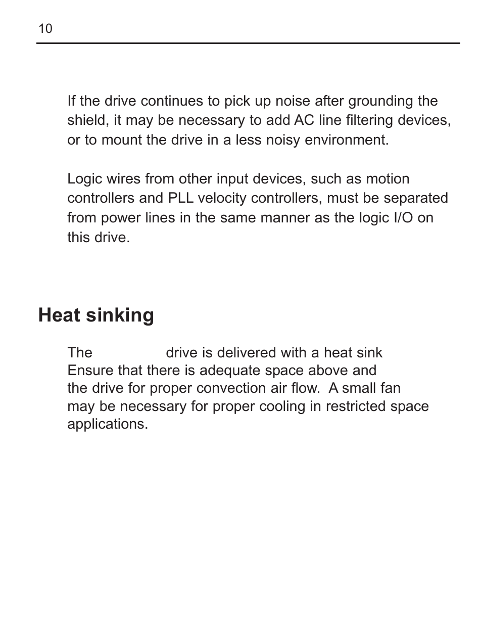 Heat sinking | LEESON FHP Series NEMA 4x Variable Speed Drive User Manual | Page 19 / 67