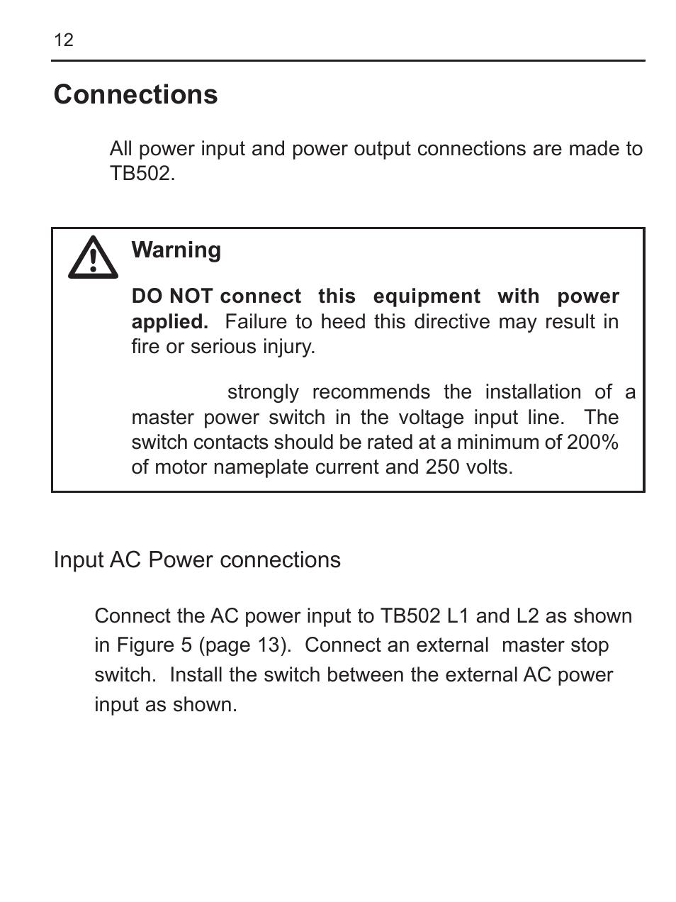 Connections | LEESON FHP Series NEMA 4x Variable Speed Drive User Manual | Page 21 / 67