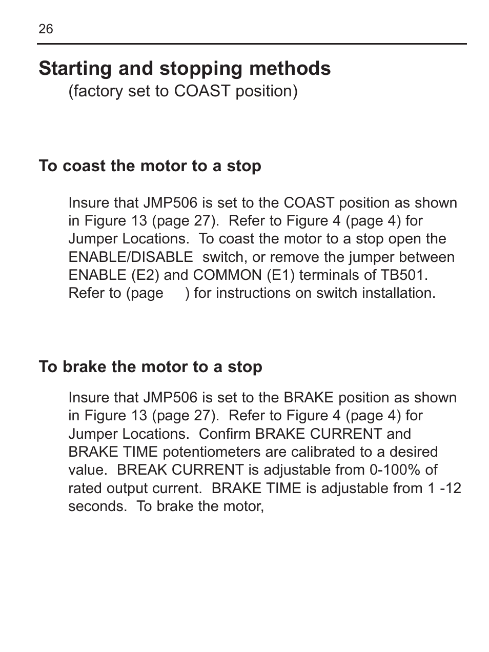 Starting and stopping methods | LEESON FHP Series NEMA 4x Variable Speed Drive User Manual | Page 35 / 67