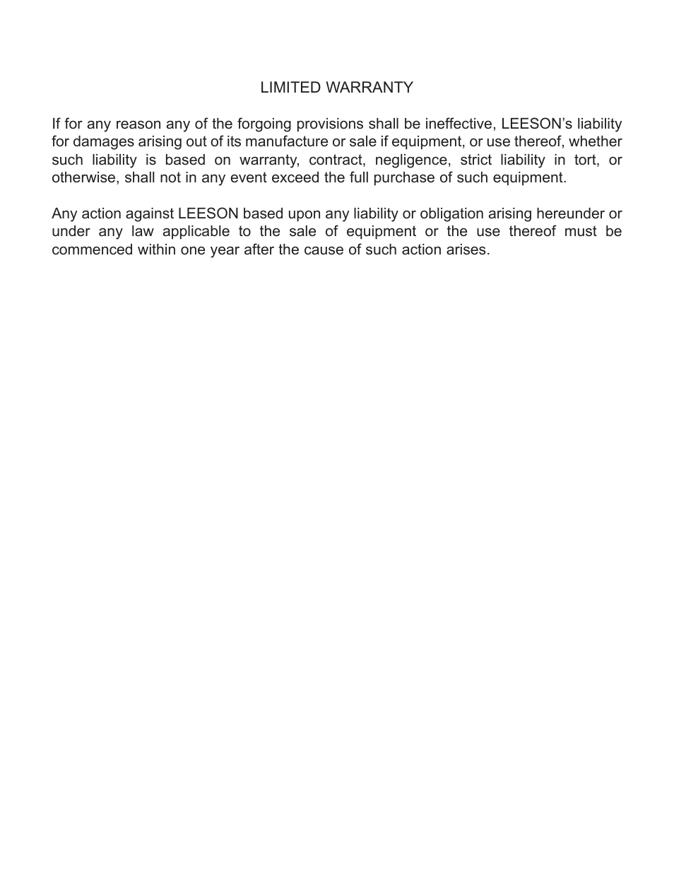 LEESON FHP Series NEMA 4x Variable Speed Drive User Manual | Page 66 / 67