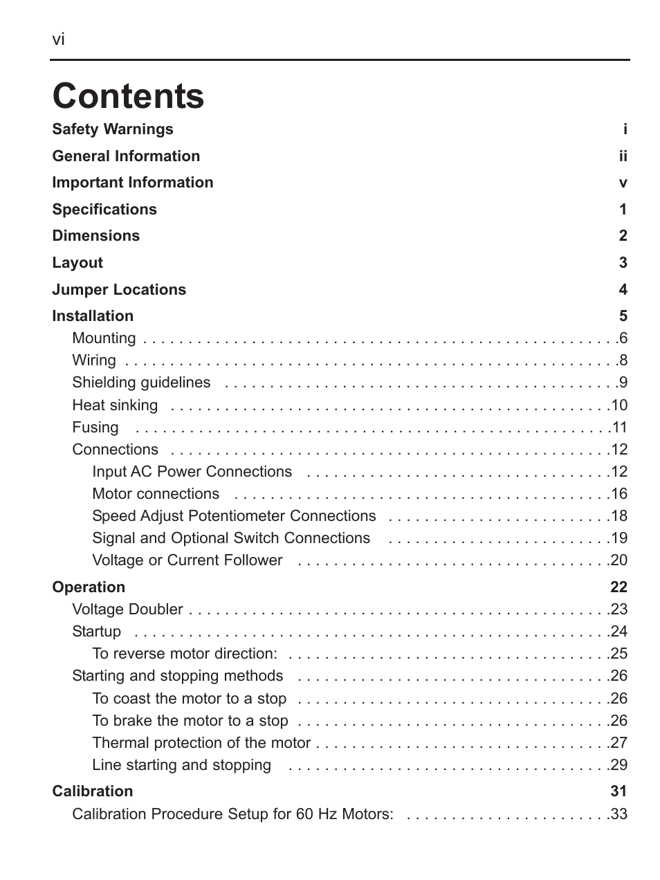 LEESON FHP Series NEMA 4x Variable Speed Drive User Manual | Page 7 / 67