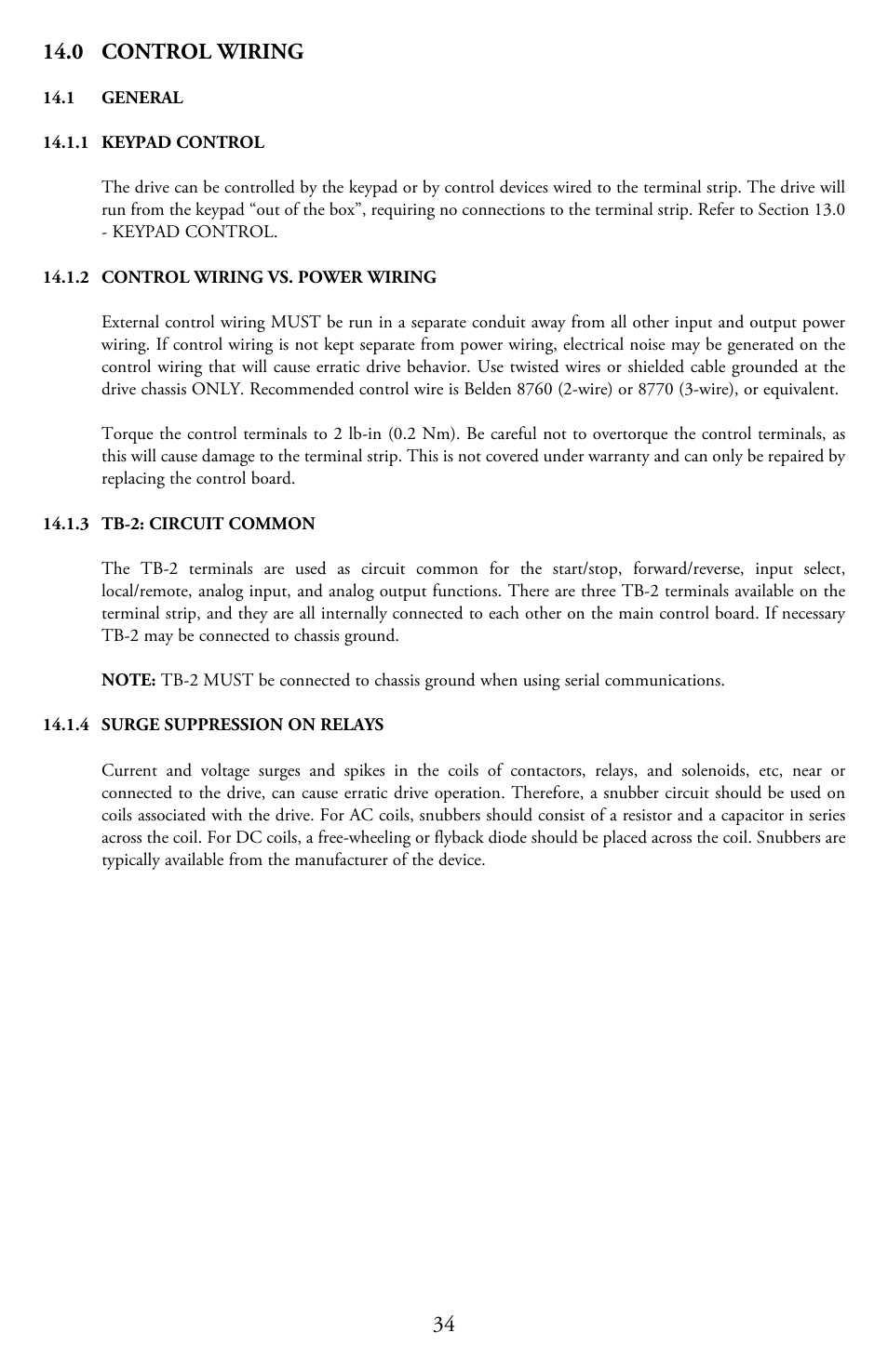 0 control wiring | LEESON Micro Series Compact Inverters User Manual | Page 36 / 92