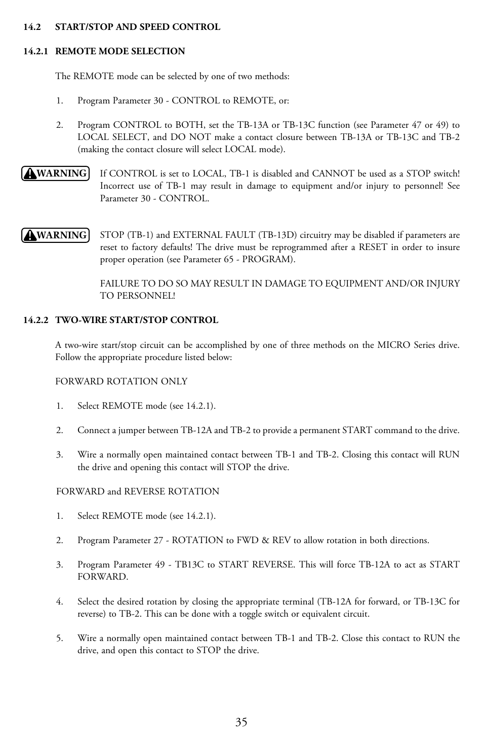 LEESON Micro Series Compact Inverters User Manual | Page 37 / 92