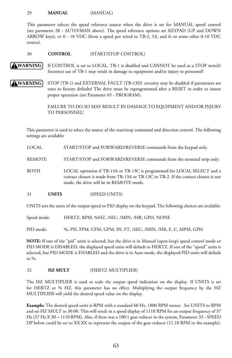 LEESON Micro Series Compact Inverters User Manual | Page 65 / 92