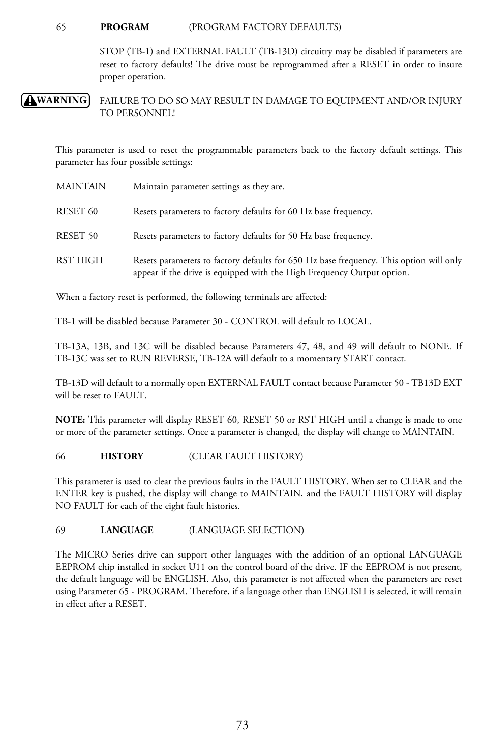 LEESON Micro Series Compact Inverters User Manual | Page 75 / 92