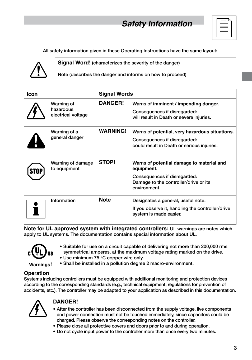 Safety information | LEESON SM4 Series Flux Vector User Manual | Page 4 / 70
