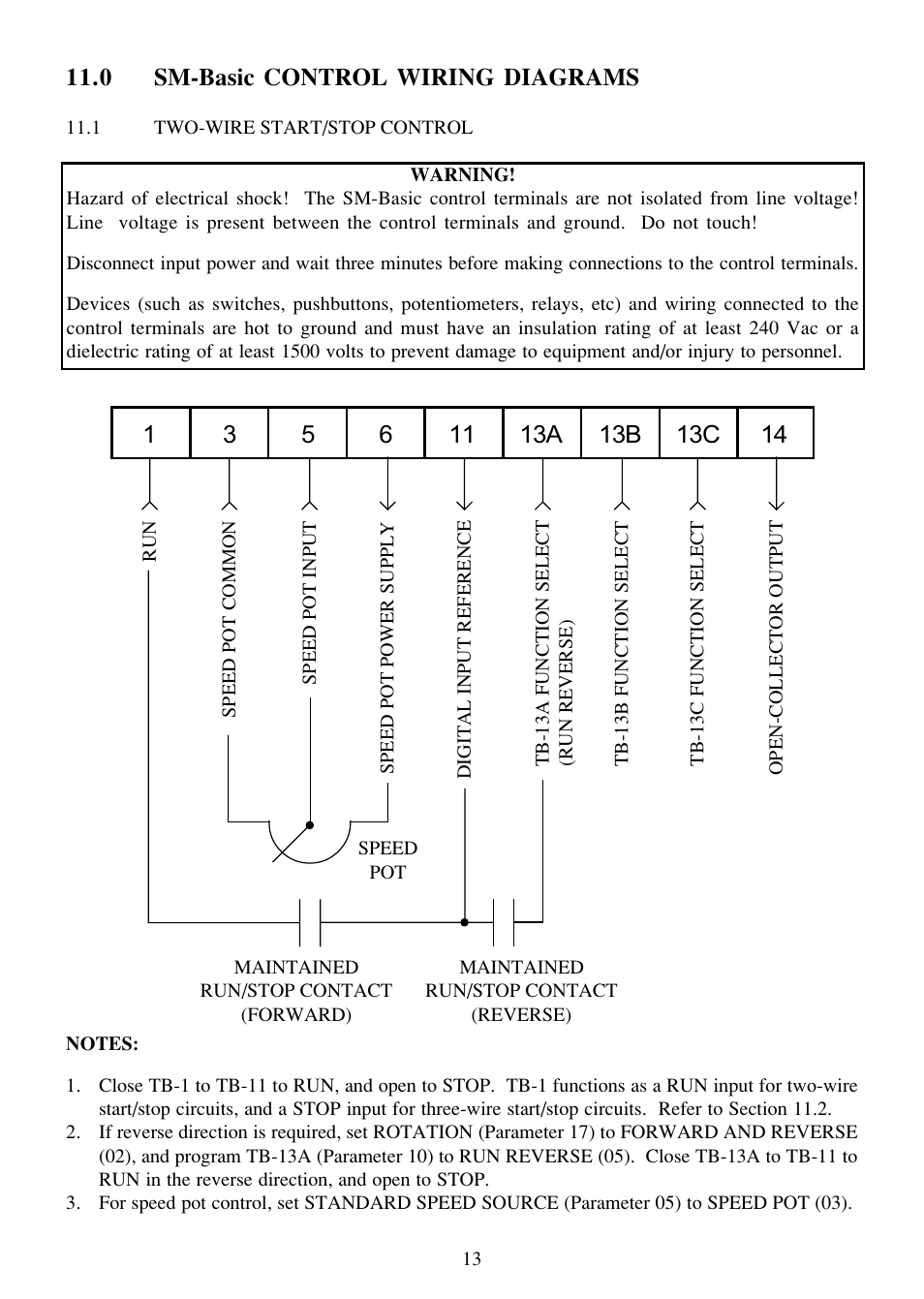 0 sm-basic control wiring diagrams | LEESON SM-Basic Series Sub-Micro Inverters (Obsolete) User Manual | Page 17 / 47