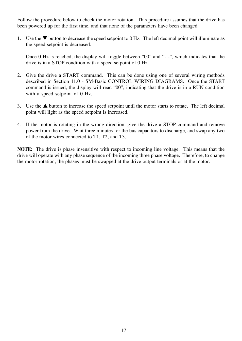 LEESON SM-Basic Series Sub-Micro Inverters (Obsolete) User Manual | Page 21 / 47