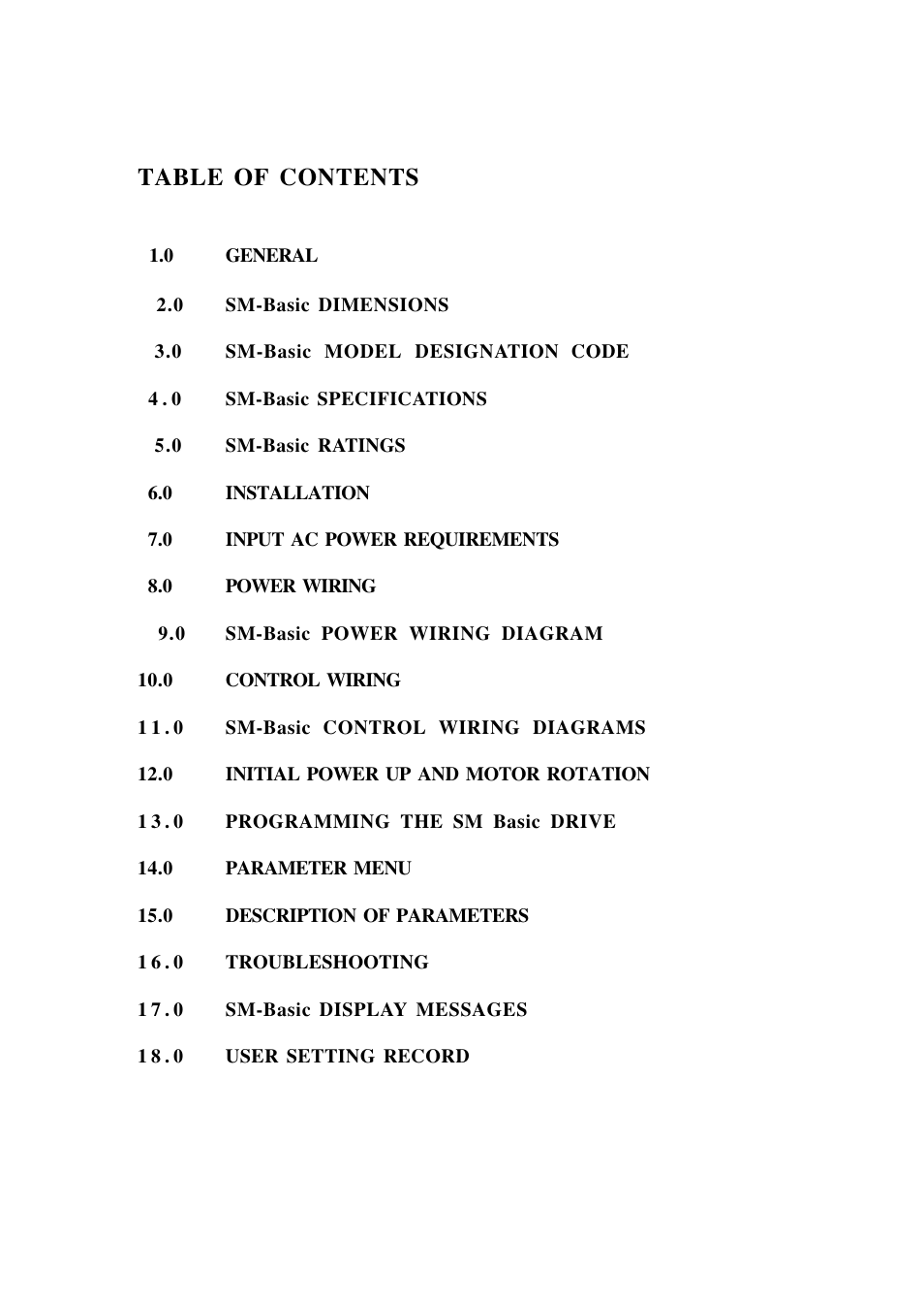 LEESON SM-Basic Series Sub-Micro Inverters (Obsolete) User Manual | Page 3 / 47